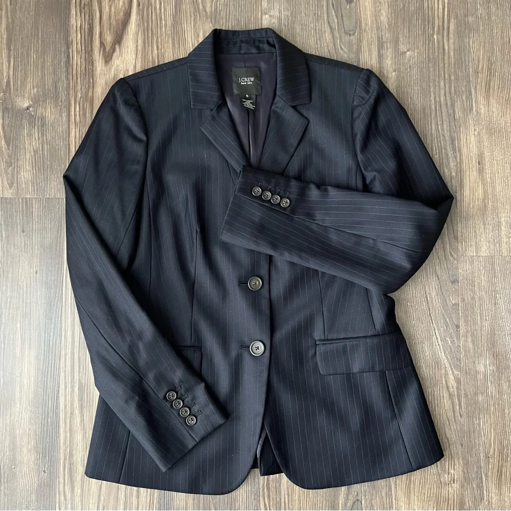 J.Crew Super 120s Wool Pinstripe 2-Button Blazer - Picture 4 of 16